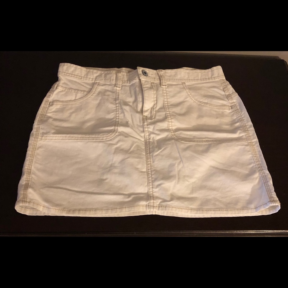 White Corduroy Gap Skirt